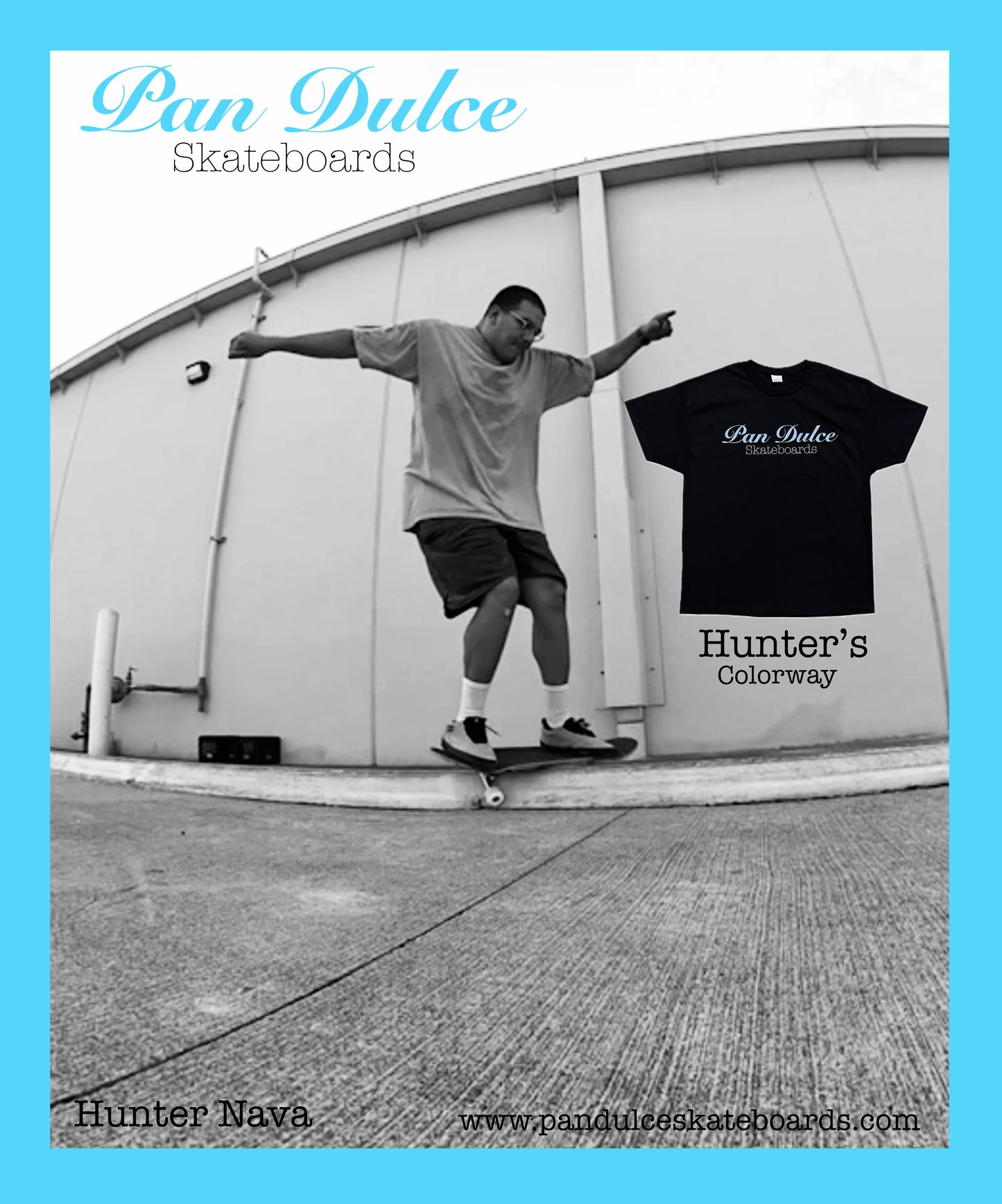 Pan Dulce "Hunter's Colorway" Short Sleeve T-Shirt - Black / Baby Blue