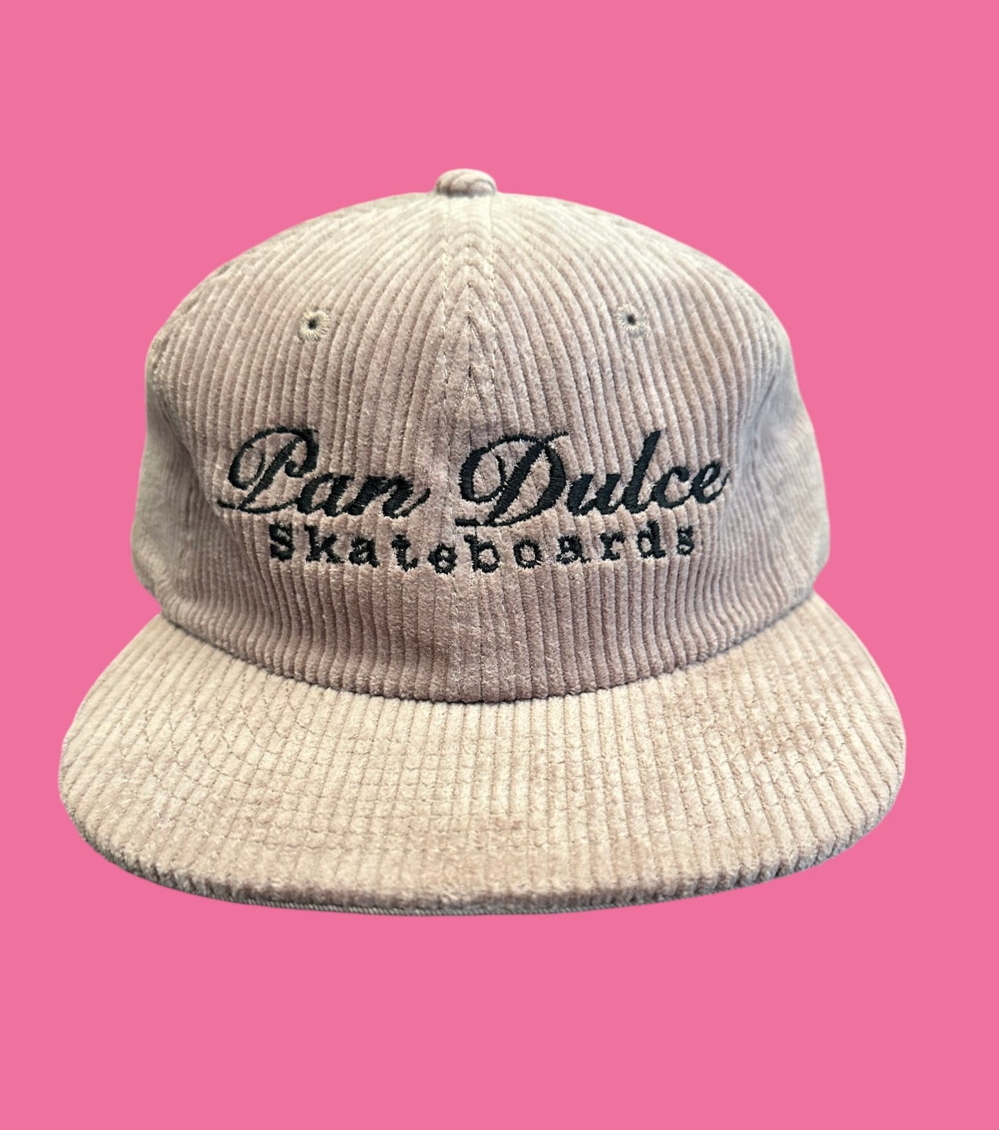 Pan Dulce Corduroy Logo Hat  - Light Pink / Black Script